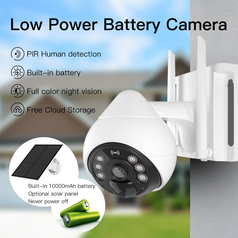 Vstarcam جديد 3MP HD كاميرا الأمن في الهواء الطلق لاسلكية مزدوجة ضوء البطارية الشمسية منخفضة استهلاك الطاقة المنزل الذكي مع التطبيق الهاتف