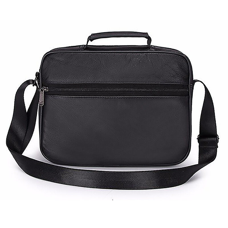 حقيبة رسول جلد طبيعي للرجال ، حقيبة الكتف السوداء Crossbody ، حقائب اليد الرجعية متعددة الوظائف ، جديد