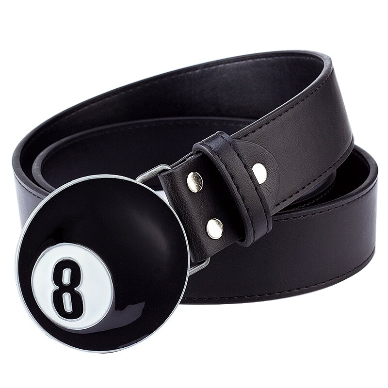 8 # No. 8 البلياردو جولة حزام مشبك حزام جلد غير رسمي السنوكر الرياضة تسعة الكرة بركة