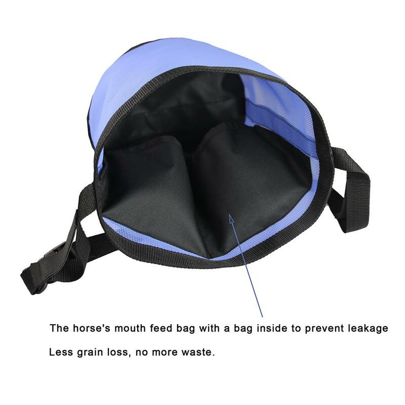 حقيبة تغذية الحصان شبكة تنفس مع حزام قابل للتعديل ، دلو الراحة ، حقيبة طقوس الثقيلة ، 9.44x9.64"