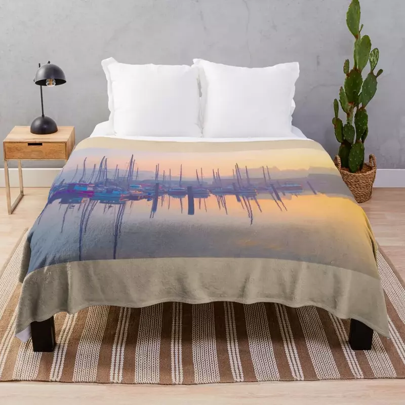 بطانية سكاربورن-غروب الشمس ، أغطية السرير ، البطانيات القطيفة ، أغطية السرير