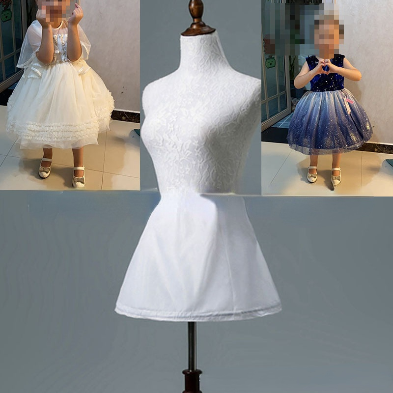 صخب الأطفال 1 حلقة الصلب زهرة فتاة صغيرة فستان الزفاف فستان رسمي ثوب نسائي واحد الصلب مرونة الخصر تنورات