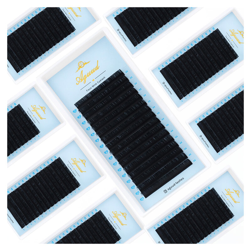 تمديد رموش AGUUD الكورية Pbt الفردية الحرير رمش 0.03-0.20 قسط ماتي الأسود حجم رمش تمديد جلدة الكلاسيكية