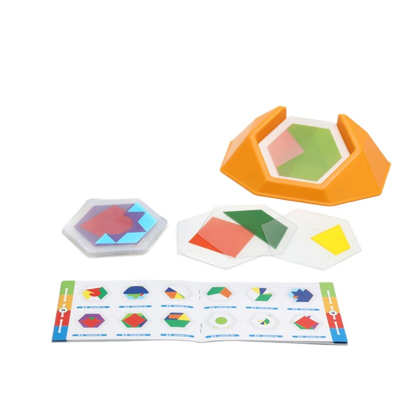 2X مرحلة ما قبل المدرسة رمز اللون ألعاب المنطق Jigsaws للأطفال الشكل الإدراك المكاني التفكير التعليمية لعبة التعلم (أ)
