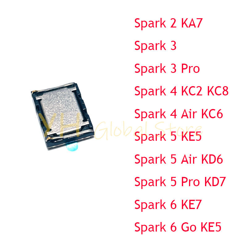 مكبر صوت لـ Tecno Spark 2 ، 3 ، 4 ، 5 ، 6 برو ، Air ، KA7 ، KC2 ، KC4 ، KC6 ، KE5 ، KD6 ، KD6 ، KD7 ، KE7 ، Flex ، جرس صفارة ، فليكس ، 5 أو
