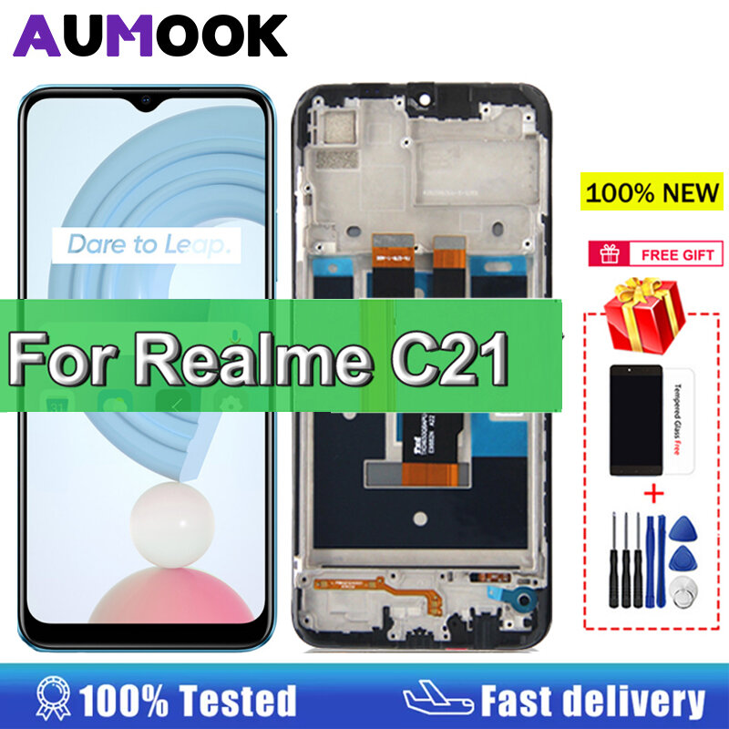 Realme C21 شاشة LCD استبدال شاشة تعمل باللمس ، تجميع الأرقام ، "، RMX3201