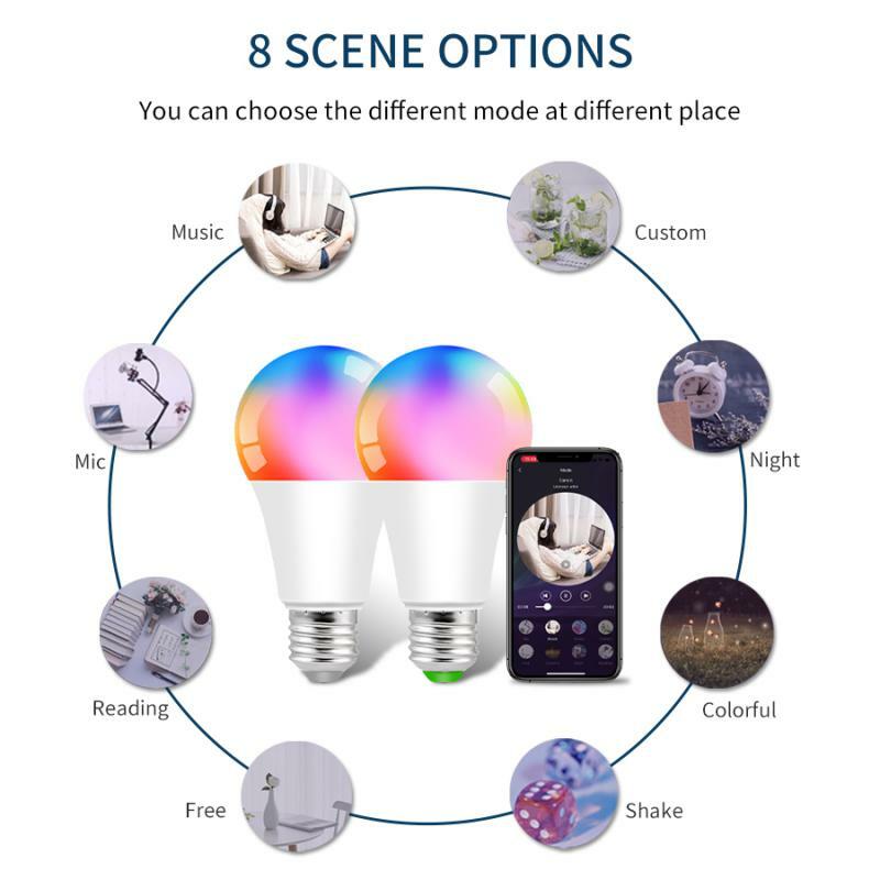 شاومي-معتمد Homekit LED الذكية واي فاي ضوء لمبة ، E27 مصباح الذكية ، متعدد الألوان ، عكس الضوء ، سيري التحكم ، اليكسا ، جوجل الرئيسية