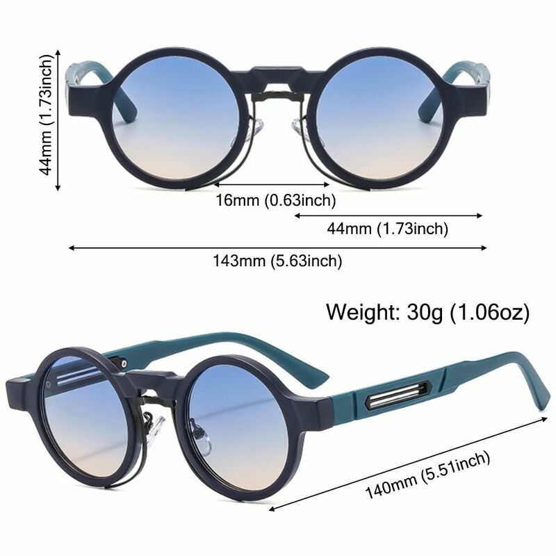 نظارات شمسية كلاسيكية بإطار دائري للرجال والنساء ، ظلال صغيرة متدرجة ، حماية UV400 ، نظارات شمسية بانك ، Y2K