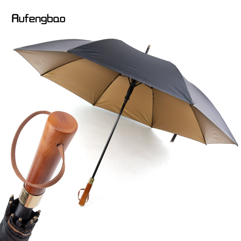 مظلة أوتوماتيكية مقاومة للرياح ، مظلة مكبرة ، مقبض طويل 8 عظام ، أسود ، أيام مشمسة وممطرة على حد سواء ، 96 *