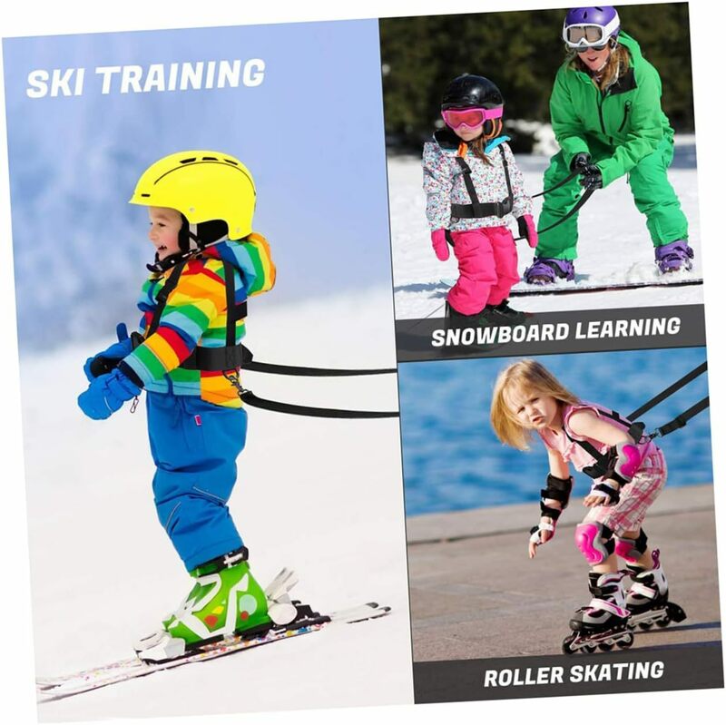 حزام تدريب للتزلج قابل للتعديل للأطفال ، التزلج في فصل الشتاء في الهواء الطلق ، حزام الكتف ، التحكم في السرعة ، سلامة التزلج ، حبل تسخير الجر