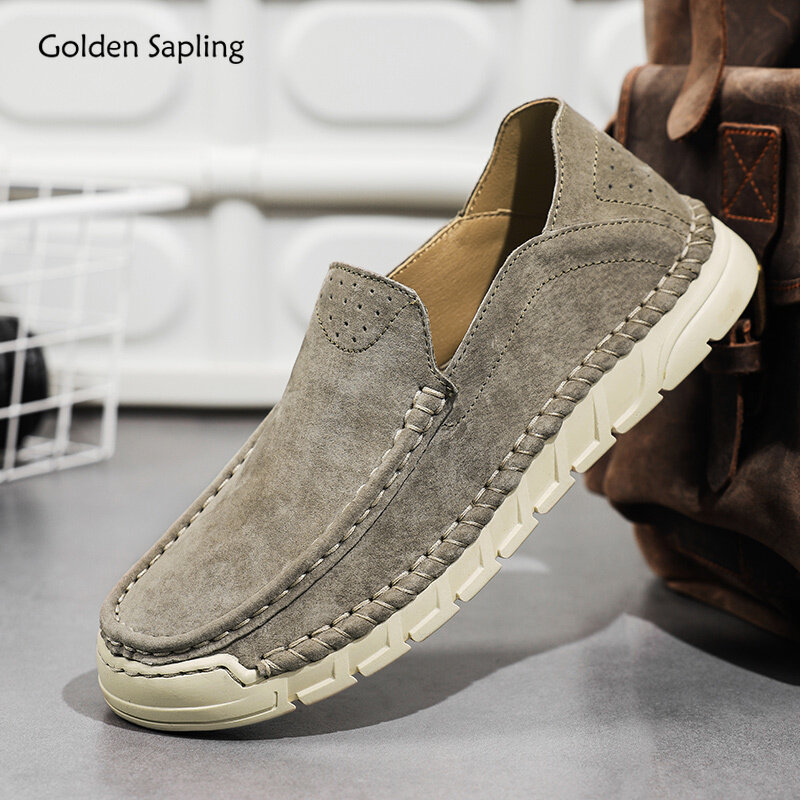 حذاء كاجوال من Golden Salling للرجال ، مسطح عتيق للقيادة ، حذاء بدون كعب مريح ، حذاء ترفيهي للعمل ، موضة