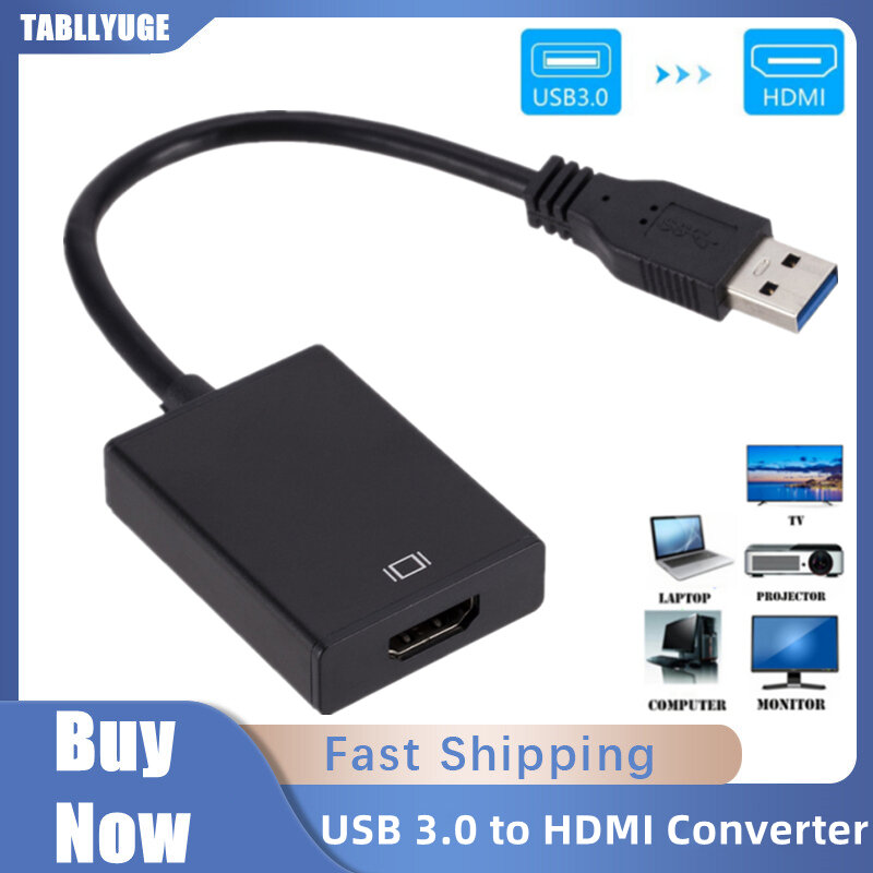 USB 3.0 إلى HDMI-متوافق محول متعدد عرض الرسم محول HD 1080P لأجهزة الكمبيوتر المحمول العارض HDTV LCD سائق حر كابل