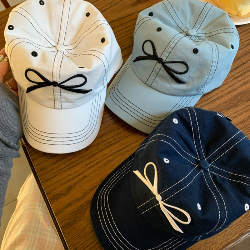 قبعات بيسبول مطرزة بفيونكة قابلة للتعديل ، قبعة شمس قطنية صغيرة مغسولة للوجه ، قناع جديد