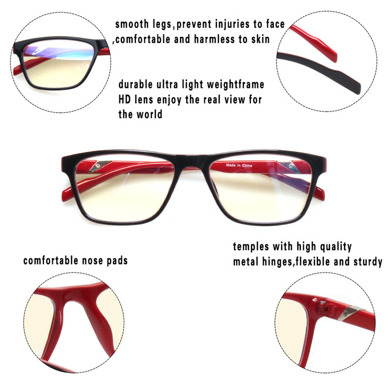 نظارات القراءة للرجال والنساء ، ومكافحة الضوء الأزرق ، ومكافحة التعب ، والنظارات الطبية للكمبيوتر المكتبي ، عالية الجودة HD