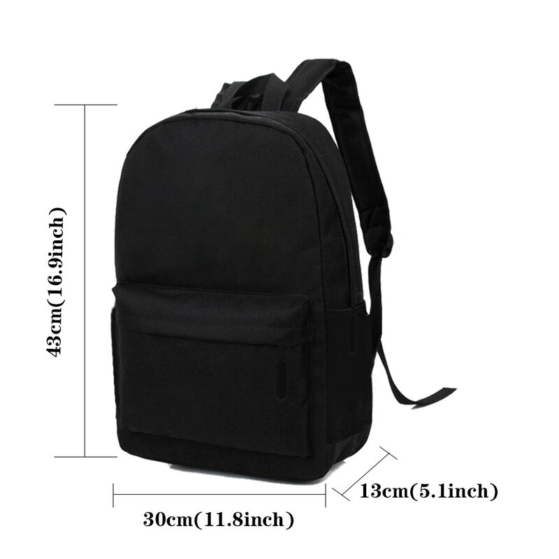 Casual Travel Backpack Student School Bag Large Capacity Laptop Bag Canvas White Picture Print Zipper Organizer Shoulder Bag
