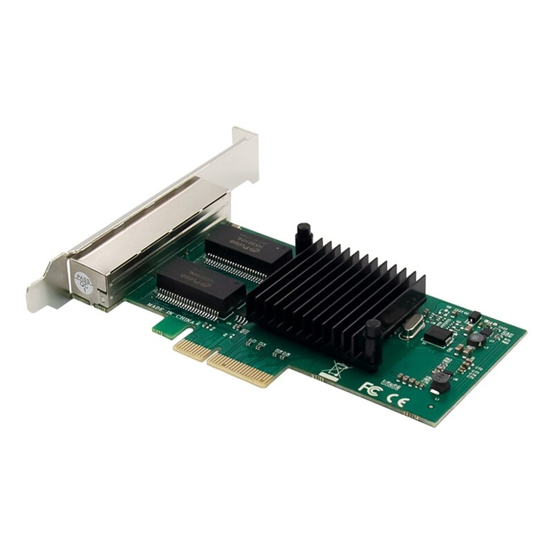 بطاقة شبكة خادم PCIE X4 جيجابت ، 4 منافذ كهربائية ، RJ45 ، رؤية صناعية ، قطع غيار بديلة ، 1350AM4