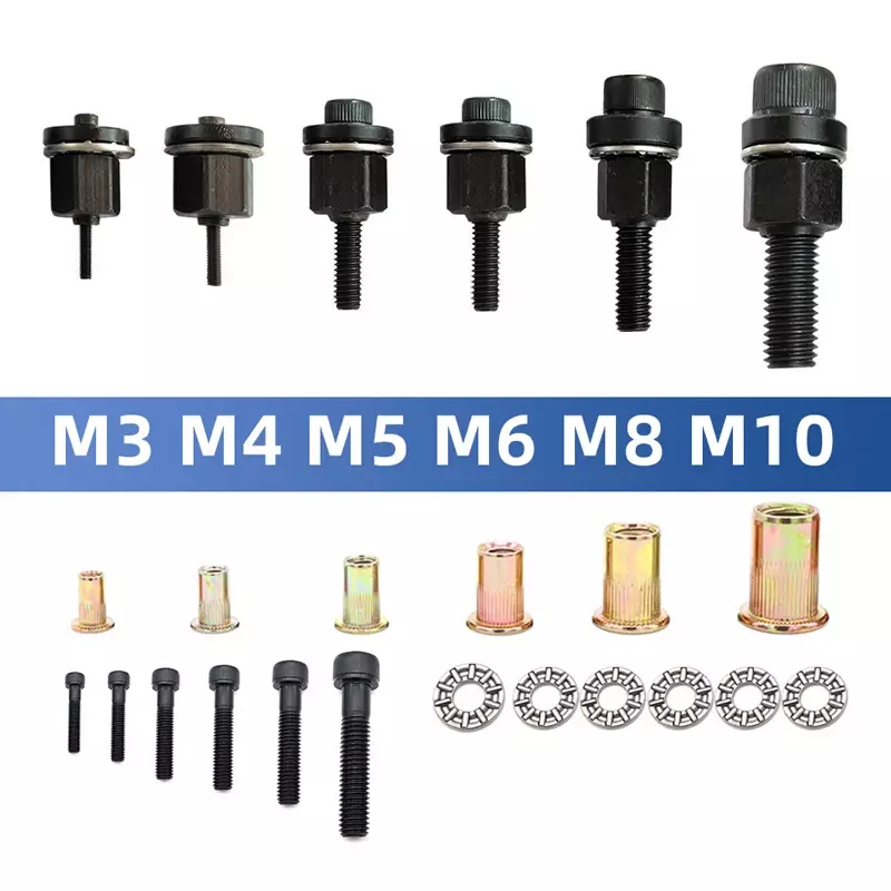 برشام الجوز أداة الحفر محول M3 M4 M5 M6 M8 M10 M12 تركيب بسيط الكهربائية دليل اللاسلكي المبرشم لوحة ترخيص معدنية