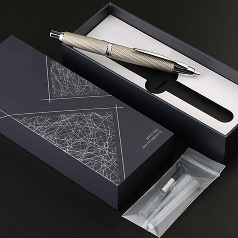 قلم حبر معدني من Majohn ، تصميم نمط مقياس السمك ، كتابة بنك الاستثمار القومي ، أقلام الحبر ، المدرسة ، اللوازم المكتبية ، الهدايا ، EF 0.4 مللي متر ، A1 ، AK1