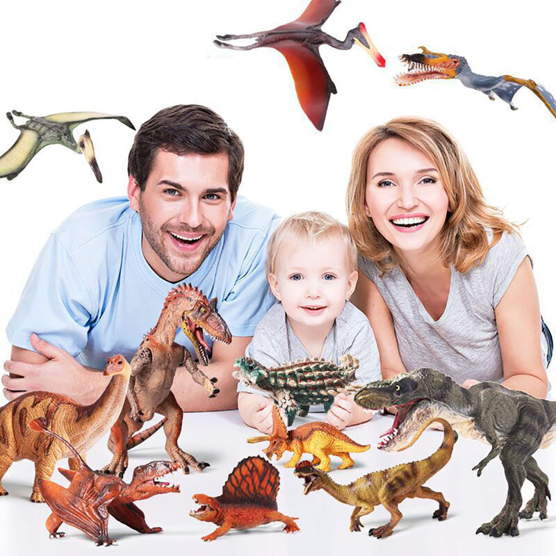 لعبة محاكاة الديناصورات القديمة من الجوراسي للأطفال ، نموذج ثابت صلب ، زخارف ديناصور محاكية
