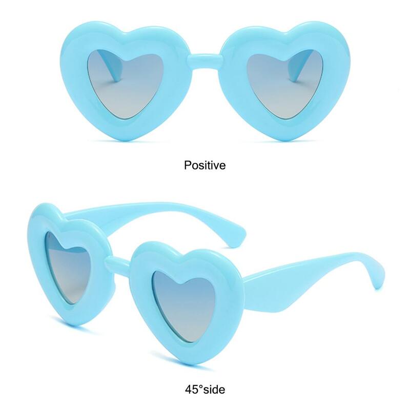 نظارات شمسية منفوخة على شكل قلب للنساء ، إطار سميك ، نظارات شمسية مكتنزة ، ظلال مضحكة ، عصرية ، حماية UV400