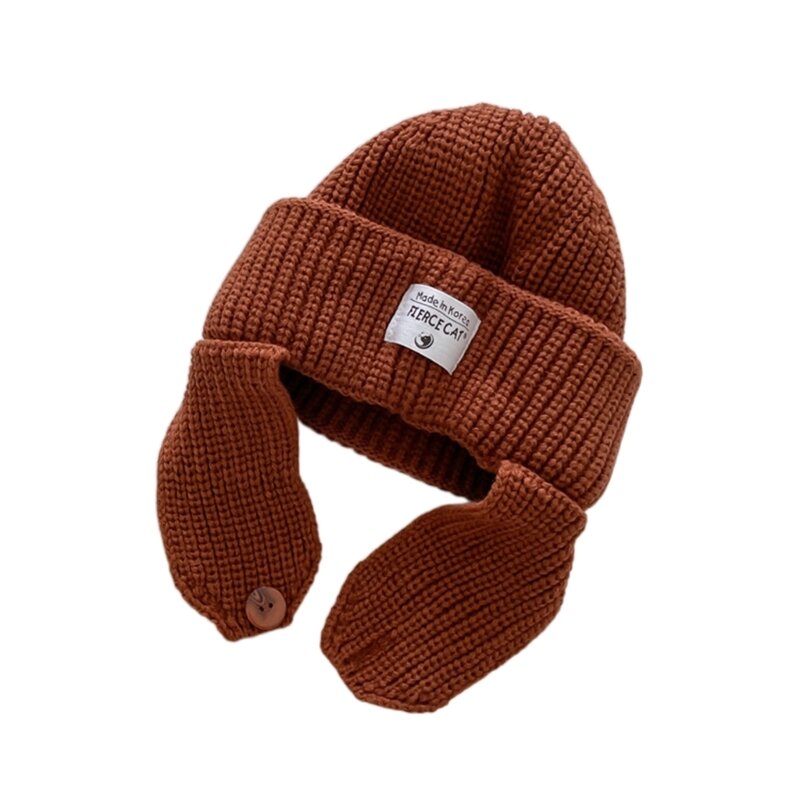 قبعة جميلة دافئة محبوكة Earflap قبعة للأطفال الخريف / الشتاء الفتيان والفتيات قبعة صغيرة دروبشيبينغ