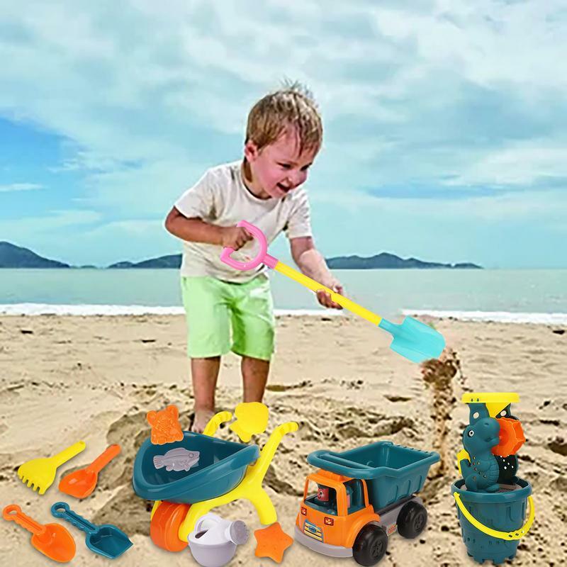 مجموعة ألعاب الشاطئ للأطفال ، ألعاب الرمل مع دلو الشاطئ ، مجموعة أدوات المجارف ، ألعاب رمل للأطفال الصغار ، في الهواء الطلق ، 15 قطعة