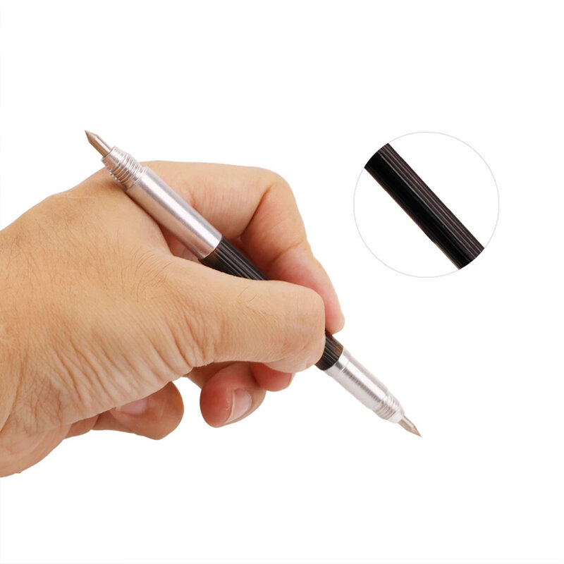 قلم نقش من كربيد التنغستن مزدوج النهاية ، ناسخ فولاذي ، علامة معدنية للكتابة ، قلم كتابة ، حديث