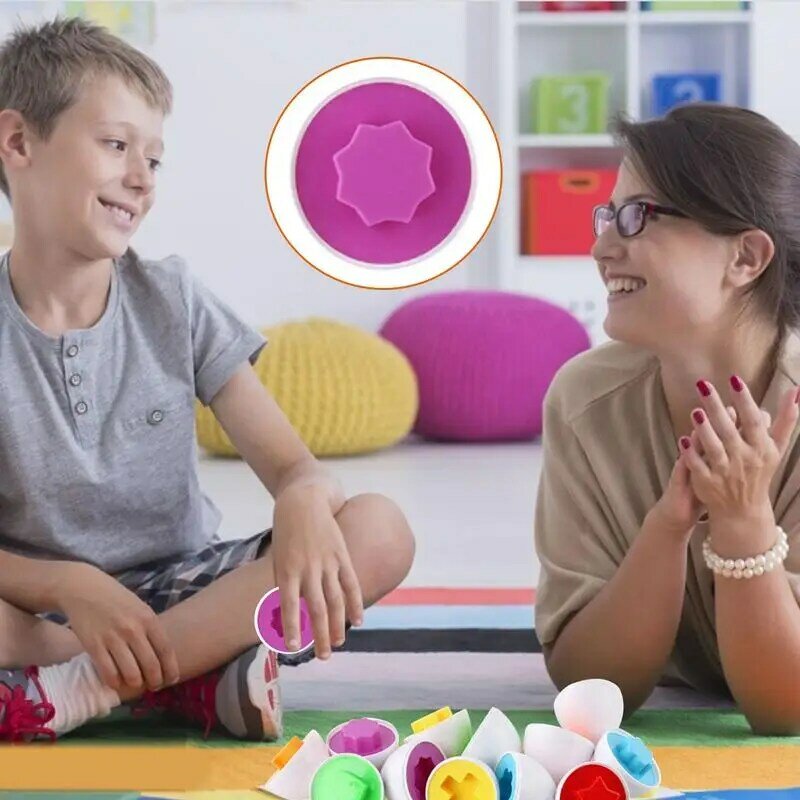 6 قطع تعليم مونتيسوري ألعاب الرياضيات الذكية البيض ثلاثية الأبعاد لعبة اللغز للأطفال ألعاب شعبية بانوراما أدوات الشكل المختلط