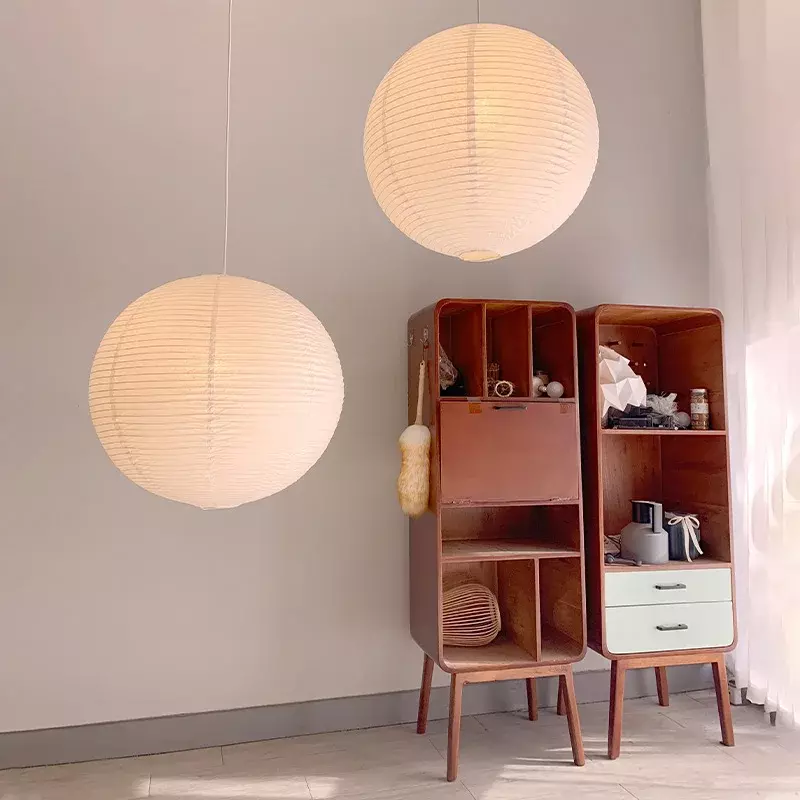 أضواء متدلية ورقية دائرية يابانية ، مصباح إبداعي بسيط ، ديكور غرفة المعيشة وغرفة النوم