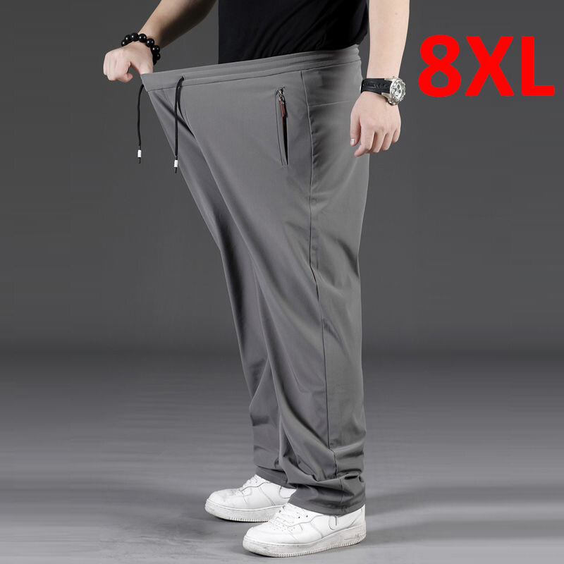 7XL 8XL حجم كبير السراويل الرجال السراويل الفضفاضة موضة عادية مرونة الخصر بنطلون Sweatpants الذكور حجم كبير 8XL السراويل الذكور