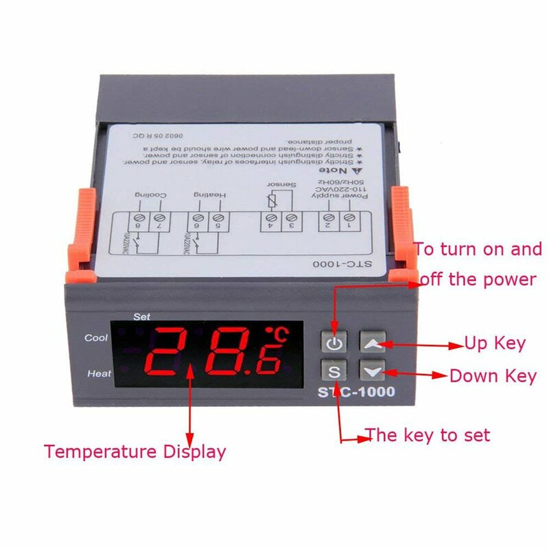 STC-1000 LED الرقمية متحكم في درجة الحرارة ترموستات منظم الحرارة حوض السمك حاضنة 220 فولت مع كابل التحقيق الاستشعار
