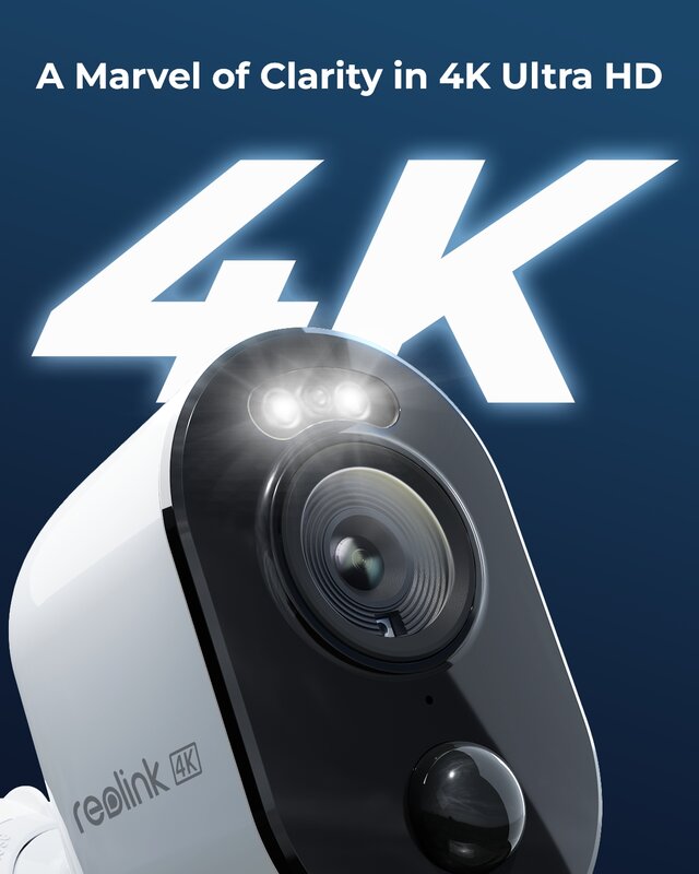 كاميرا أمان لاسلكية ريولينك 4K تعمل بالبطارية الشمسية 5 ميجابكسل رؤية ليلية ملونة 2.4/5 جيجا هرتز واي فاي كاميرا IP خارجية Argus 3 Ultra