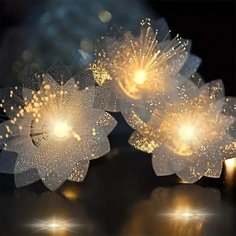أضواء الألياف البصرية Starburst الجنية ، LED مقاوم للماء ، ضوء الألعاب النارية ، زهرة ، ضوء سلسلة عيد الميلاد لغرفة ، فناء ، ديكور المهرجان