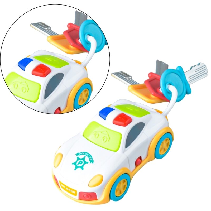 سيارة محاكاة متحركة إلكترونية لطيفة لعبة مفتاح سيارة محاكاة كهربائية للأطفال لعبة تعليمية تفاعلية للشحن المباشر