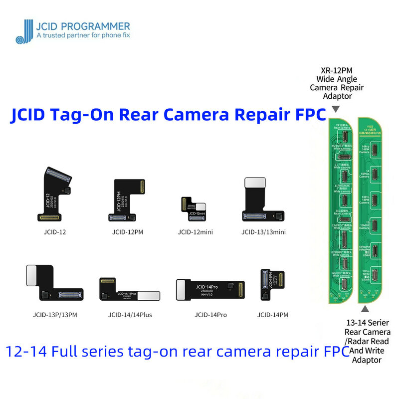 كاميرا JC JCID-Tag-On ، إصلاح غير قابل للإزالة ، كابل مرن FPC لهاتف iPhone 12 ، 13 ، 14 Plus ، Pro Max ، كابل إصلاح كاميرا صغير ، مشكلة منبثقة