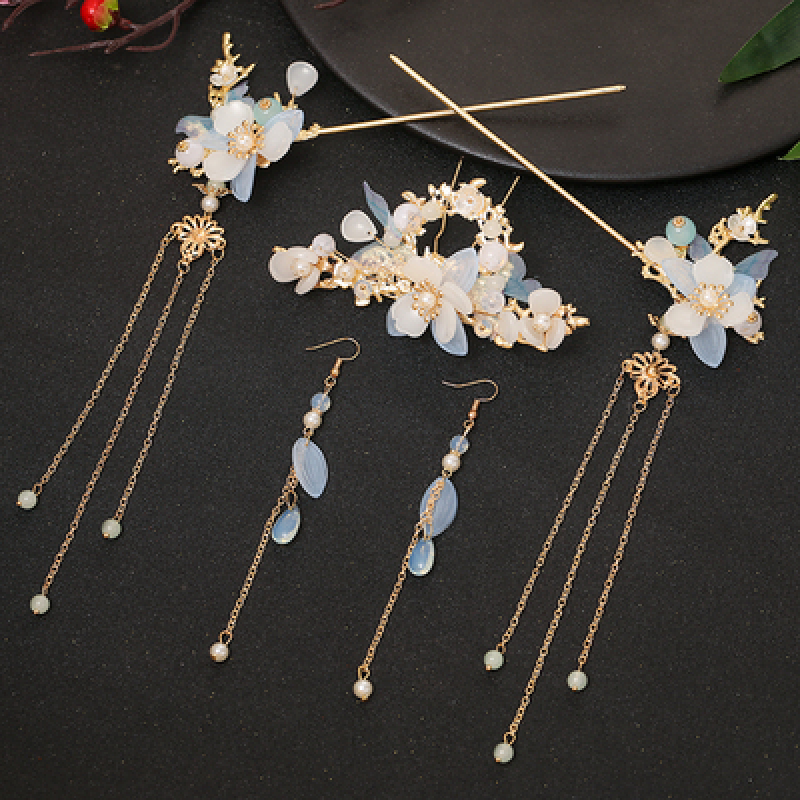 Ethnic Style Hand Made Flower Pattern Hair Clip Accessories Hanfu Hairpin