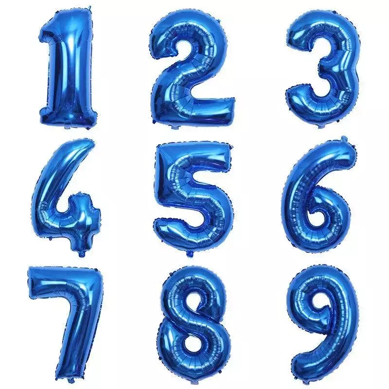 32 بوصة الأزرق عدد احباط بالون الرقمية 0 إلى 9 بالونات الهيليوم حفلة عيد ميلاد الديكور نفخ الهواء بالون لوازم الزفاف