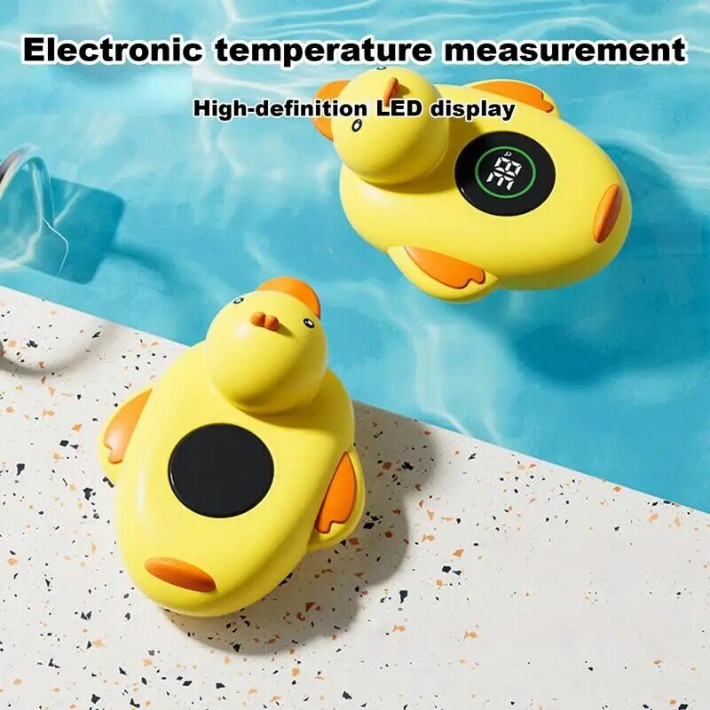 مقياس درجة الحرارة الذكي على شكل بطة كهربائية للطفل ، اختبار درجة الحرارة ، ألعاب الحمام ، سهلة القراءة العائمة