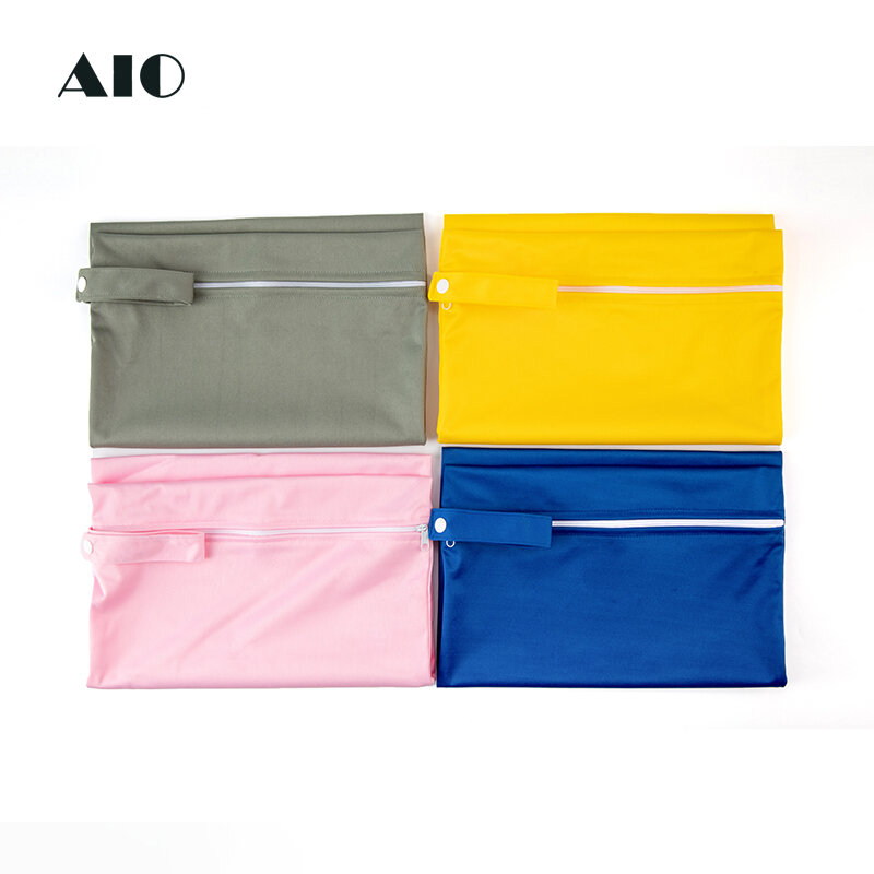 AIO أكياس حفاضات الرطب والجاف ، حقيبة مقاومة للماء قابلة لإعادة الاستخدام ، أكياس مقبض جيب واحد ، بلون ، 30x40 سنتيمتر ، 1 قطعة