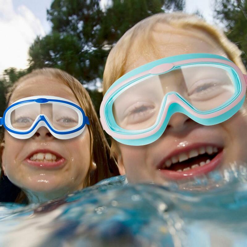 نظارات سباحة مع سدادة أذن ، مجموعة نظارات سباحة للشباب ، عدسة حماية من البنفسجية ، نظارات سيليكون للأطفال للغوص