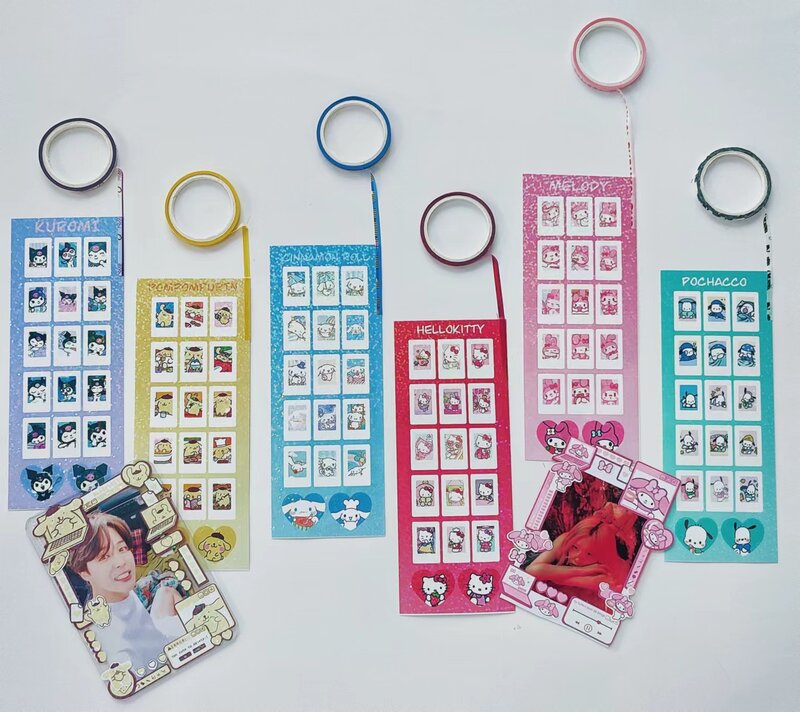 جديد Sanrio الكرتون لطيف الأسرة جمع سلسلة غو بطاقة الليزر الملونة حساب اليد ملصقا الديكور Diy بها بنفسك ورقة المواد