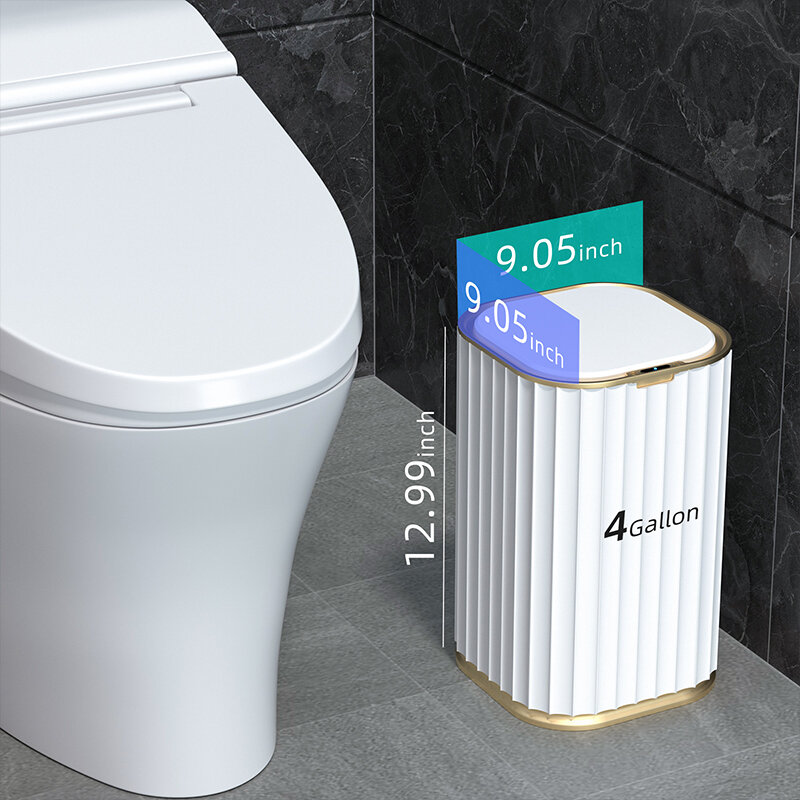الذكية الاستشعار سلة القمامة الحمام المطبخ المرحاض حاوية القمامة أفضل التلقائي التعريفي مقاوم للماء بن مع غطاء 10/15L