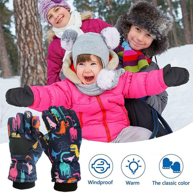 قفازات الشتاء الدافئة سميكة للأطفال ، يندبروف ، مقاوم للماء ، في الهواء الطلق ، الثلج ، التزلج ، التزلج على الجليد ، التزلج ، مريحة ، الاطفال ، L5F6