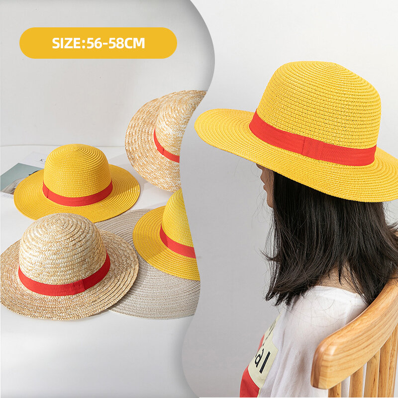 قبعة أنيمي للرجال والنساء ، قبعات كرتون كوسبلاي ، قبعة شمس ، إكسسوارات الوالدين والطفل ، قش الصيف ،