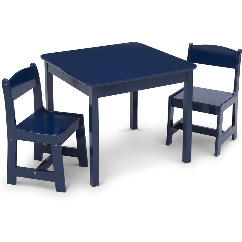 مجموعة طاولة وكرسي خشبية للأطفال ، تشمل كرسيين
