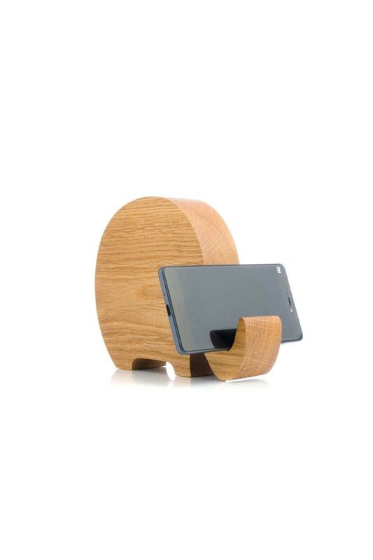 قطعة خشبية سميكة الفيل حصالة على شكل حيوان و حامل هاتف