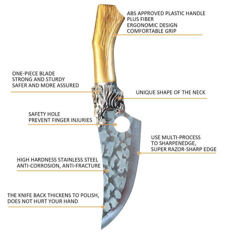 6 بوصة مزورة سكين نزع العظم الفولاذ المقاوم للصدأ سكين المطبخ اللحوم الساطور للمطبخ أدوات الطبخ سكين صيد