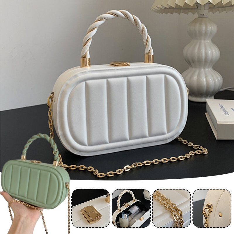حقيبة صندوق سلسلة متعددة الاستخدامات للنساء ، حقيبة يد عصرية ، حقيبة كتف ، كروس بودي ، صغيرة ، مربعة ، بسيطة ، خارجية