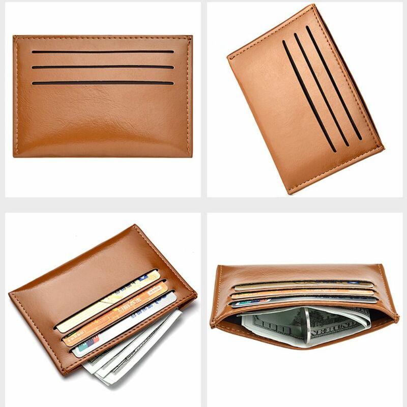 محفظة قصيرة رفيعة للغاية للرجال ، جيب متعدد البطاقات ، جلد صناعي ، حقيبة نقود ، محافظ عملات معدنية ، موضة