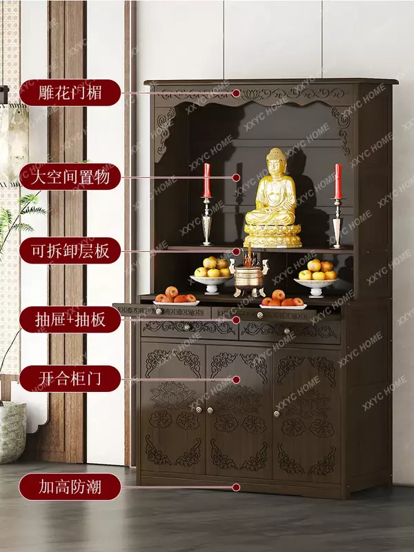 الحديثة بسيطة المنزل بوذا مزار الملابس خزانة ، النمط الصيني الجديد ، Bodhisattva إله خزانة الثروة ، والعبادة